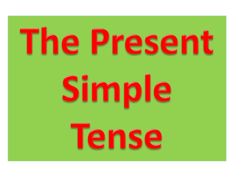 The Present  Simple Tense